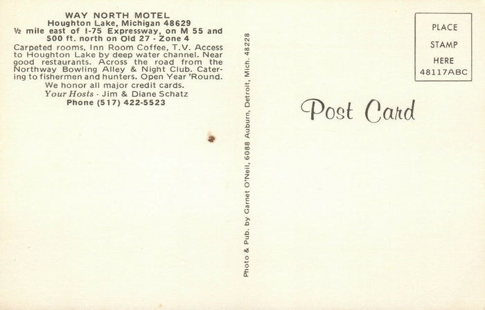 Nanci-K-Motel (Way North Motel and Cabins) - Old Postcard View